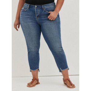 Torrid High Rise Straight Jeans Plus Size 30 Stretch Denim Distressed Ankle NWT